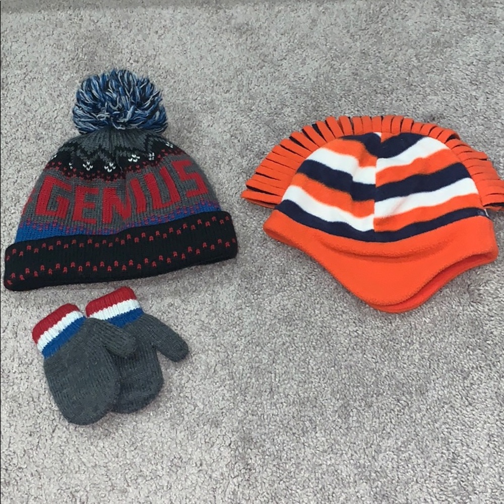 Set of Toddler Winter Hats and mittens